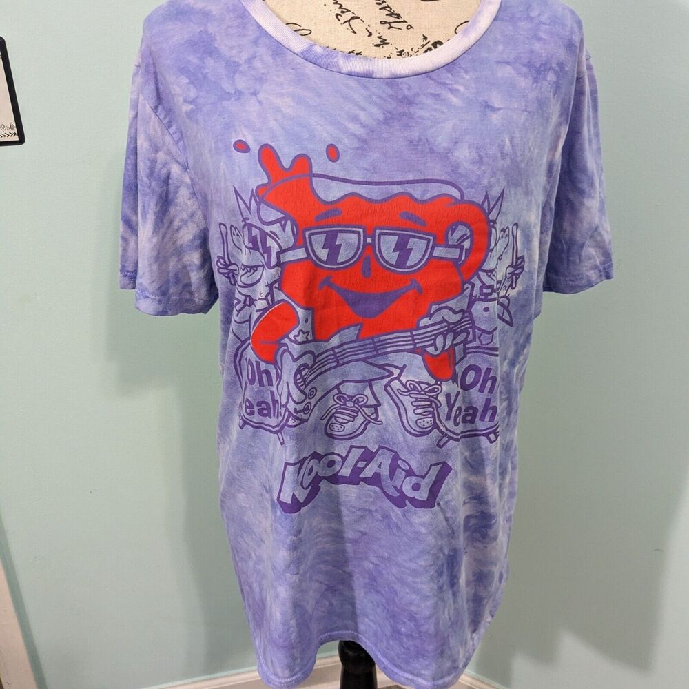 Kool Aid Man Oh Yeah Band T-Shirt Purple Tie Dye l large